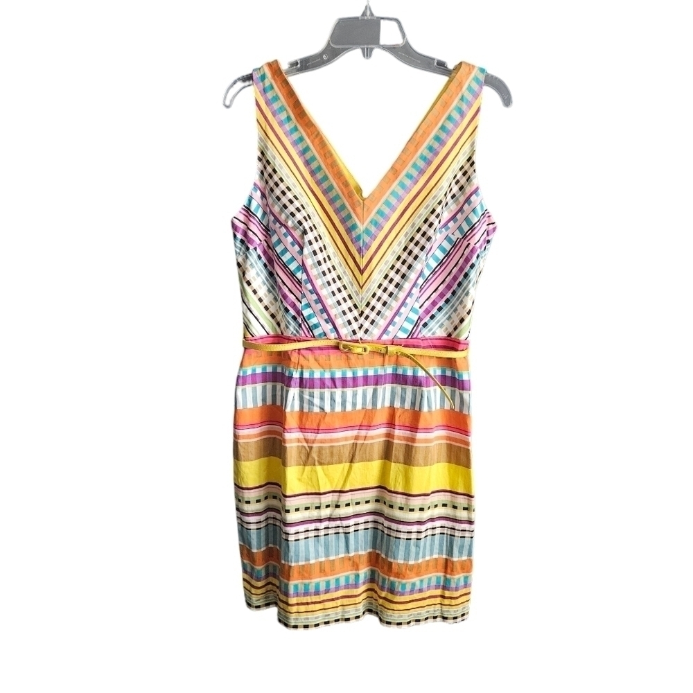 London Times Womens Vintage Graphic‎ Print Sleeveless Dress Sz 12